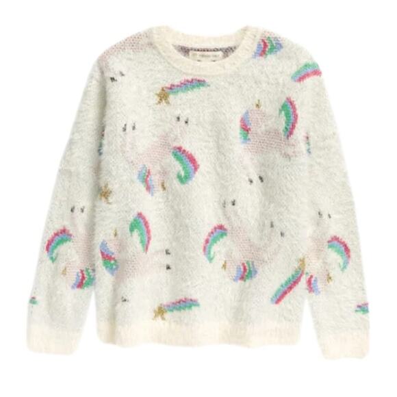 NWT Tucker + Tate Girls White Pink Unicorn Sweater Size 4 - Picture 2 of 9